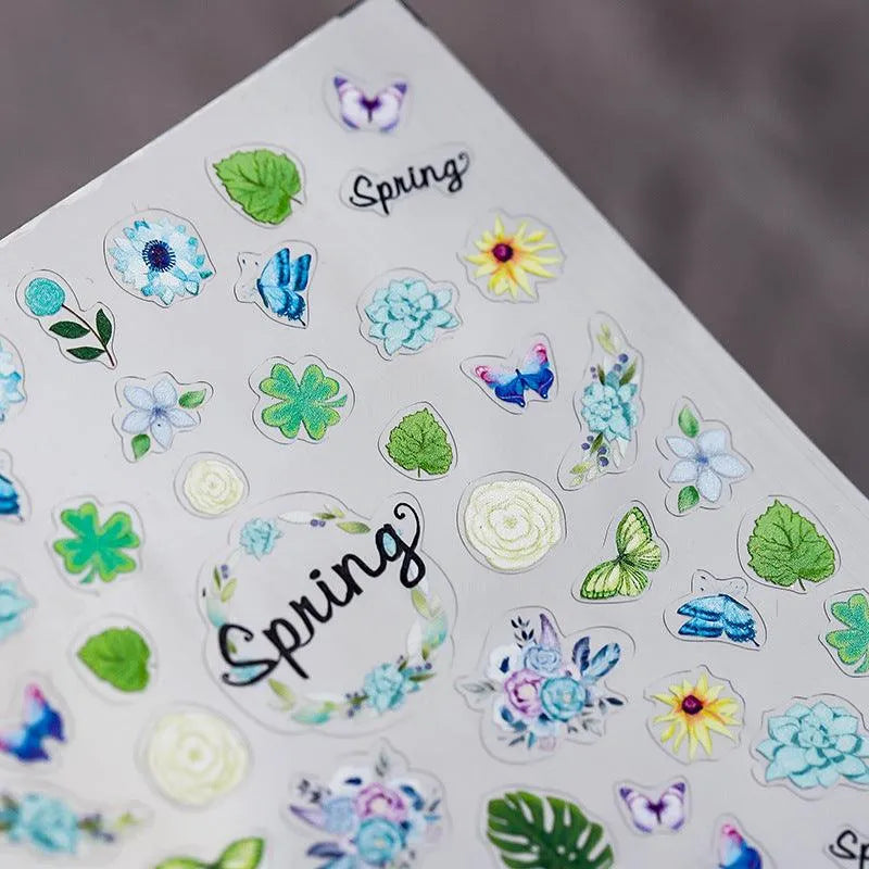 Summer Nail Art Stickers Adhesive Tropical Leaf Sticker Decals TS376