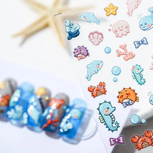 Summer Starfish Nail Art Stickers Sea Horse Adhesive Sticker Decals TS1168