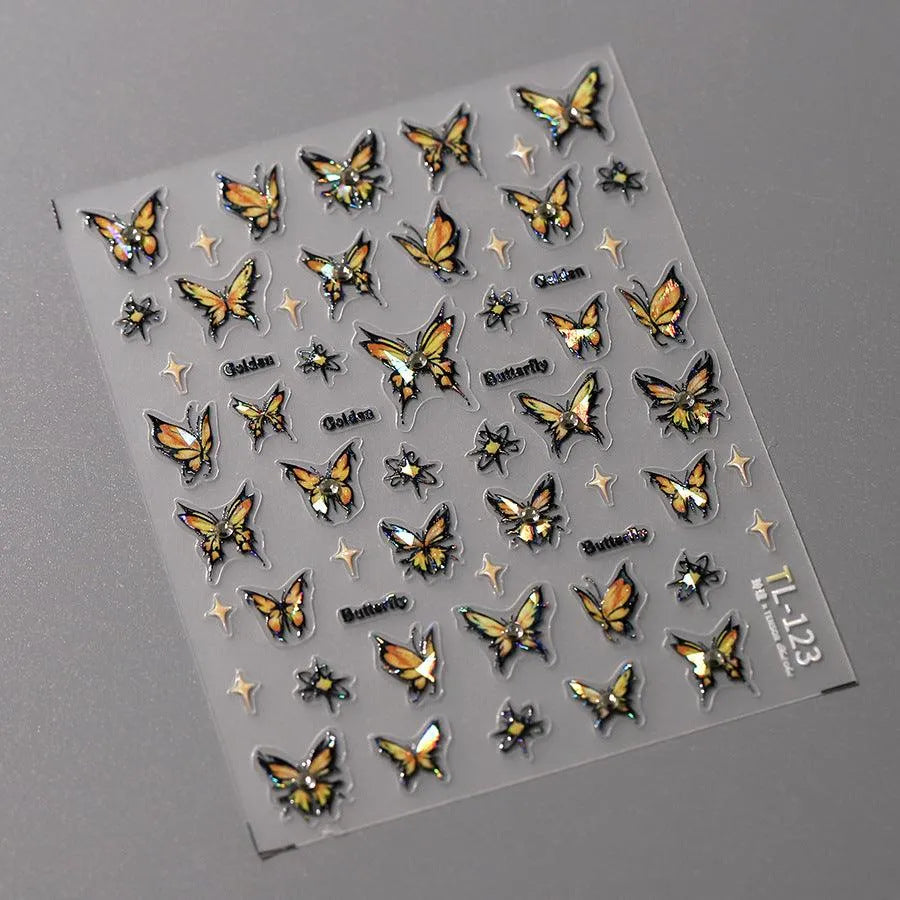 Shiny Butterfly Nail Art Stickers Adhesive Sticker Decals TL123