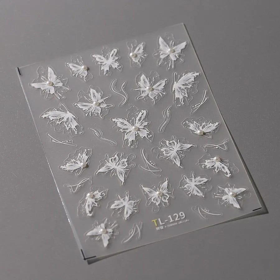 Shiny Butterfly Nail Art Stickers Adhesive Sticker Decals TL129