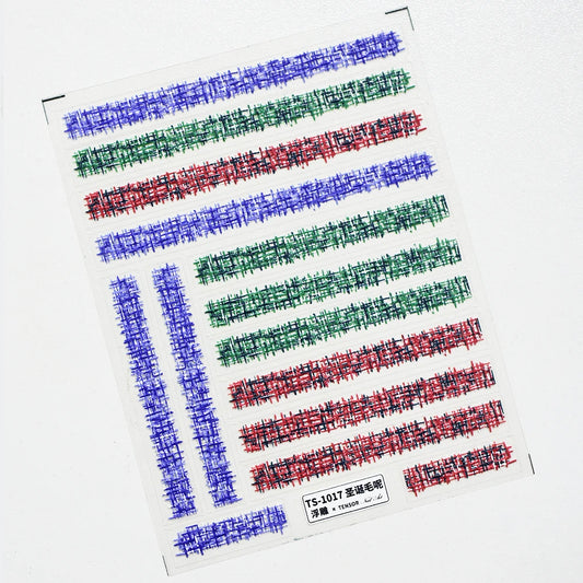 5D Knitting Design Nail Art Sticker Decals