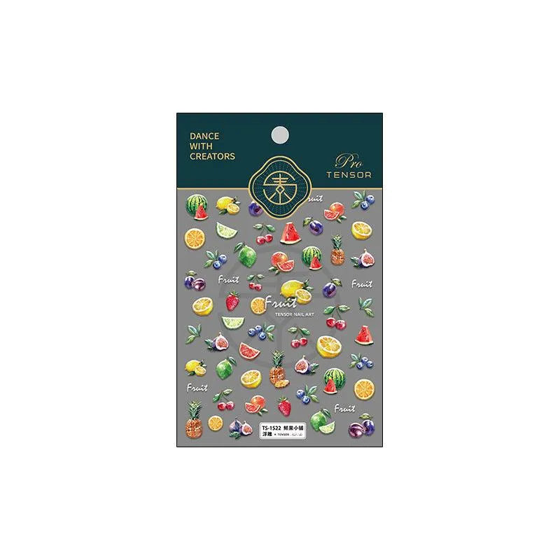 Summer Fruits Nail Art Stickers Adhesive Slider Lemon Watermelon Sticker Decals TS1522