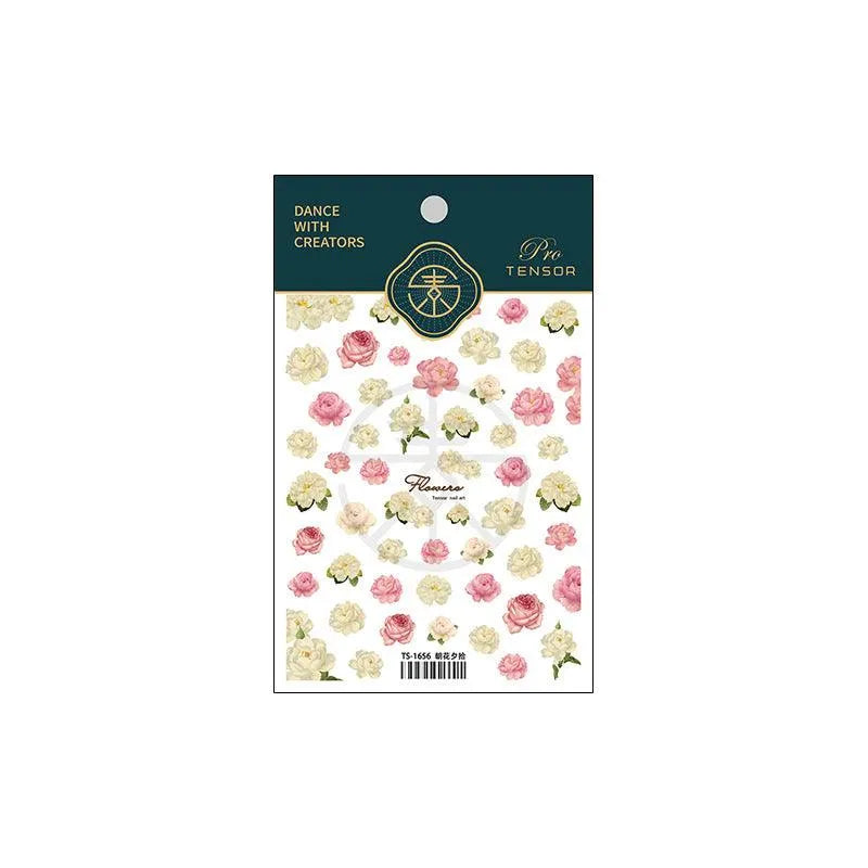 Sunflower Nail Art Stickers Floral Leaf Adhesive Slider Sticker Decals TS1656