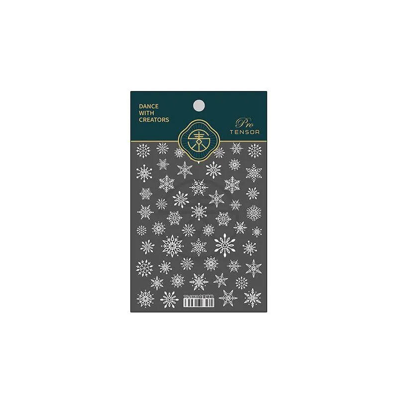 Winter Snow Nail Art Stickers Adhesive Slider White Snowflake Sticker Decals TS1868
