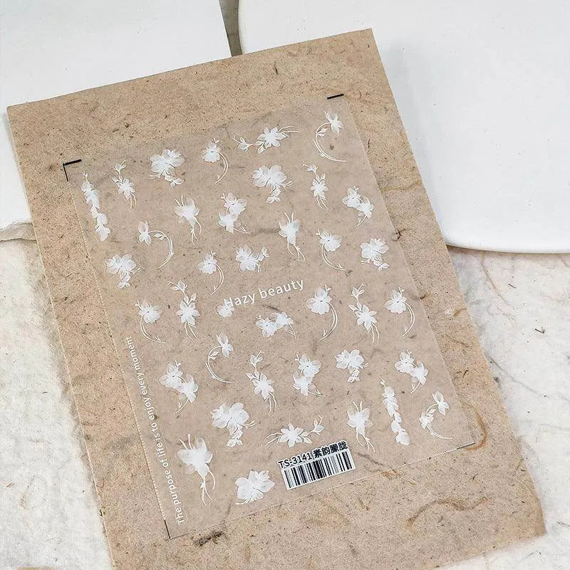 Ink Paint Floral Nail Art Stickers Adhesive Slider Leaf Vine Sticker Decals TS3141