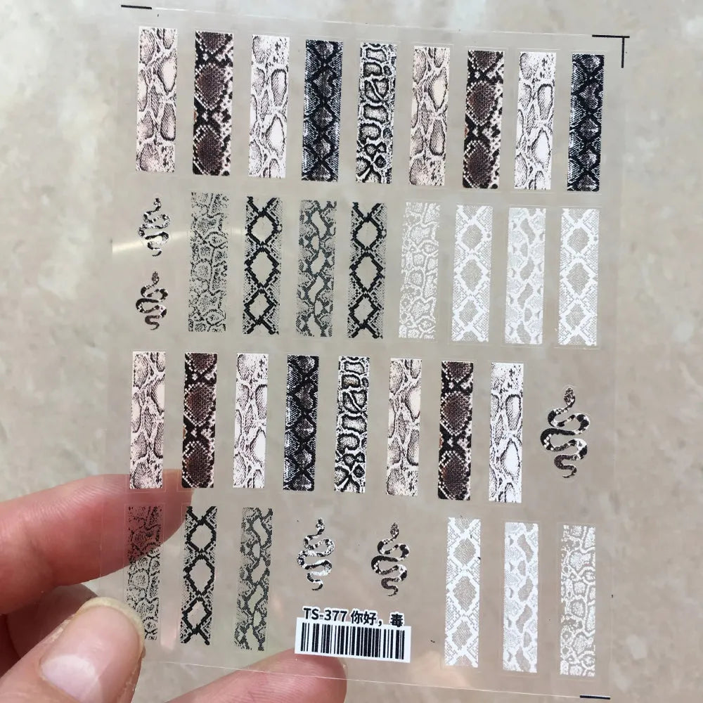 5D Black Snake Nail Sticker Snakeskin Sticker Decals TS377