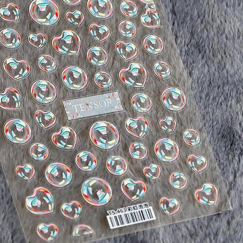 Nail Art Stickers Adhesive Dye Bubble Sticker Decals TS463