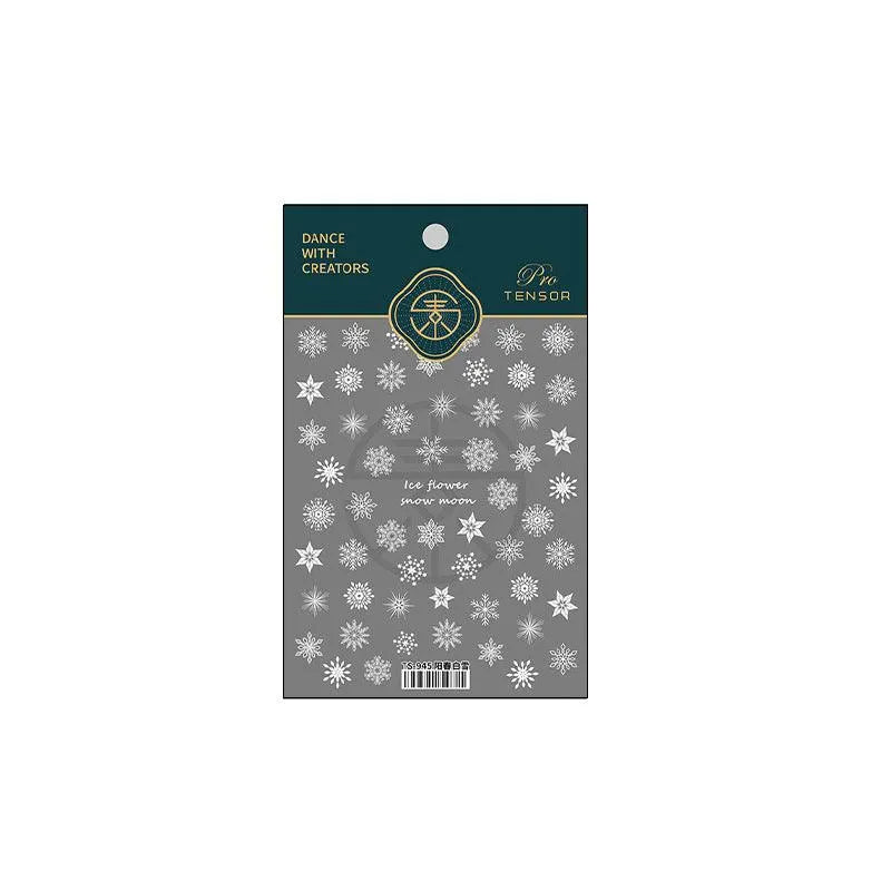 Winter Snow Nail Art Stickers Snowflake Adhesive Embossed Sticker Decals TS945