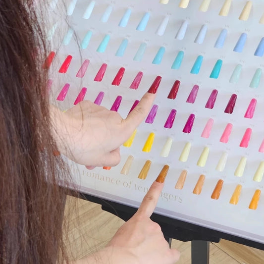 Tilted Nail Color Swatch Board, perfect for nail salon