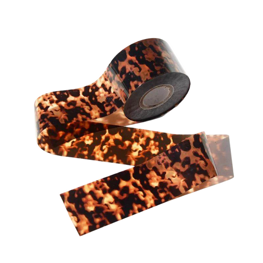 Tortoiseshell Nail Foil Roll – 100m Amber Print Nail Transfer Paper