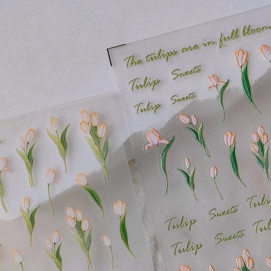Tulip Nail Art Stickers Tulip Flower Adhesive Sticker Decals MN247