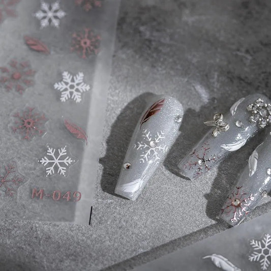Winter Nail Art Stickers Snowflake Adhesive Sticker Decals M049