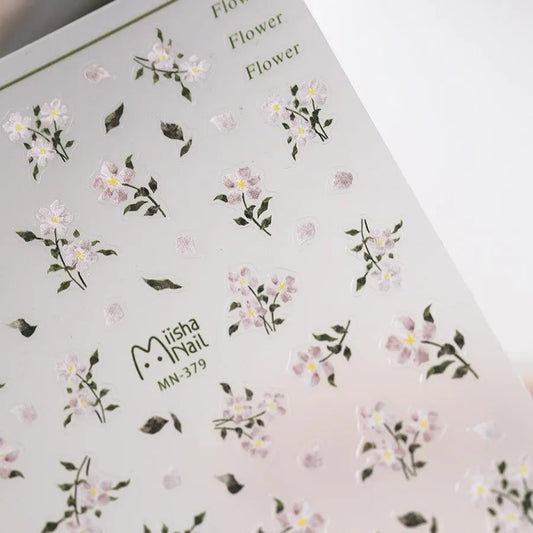 Yellow Flowers Nail Art Stickers Adhesive Wild Flower Sticker Decals MN379