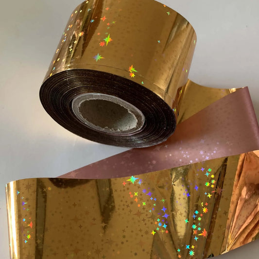 120m Holographic Silver Gold Starry Galaxy Nail Foil Roll 825