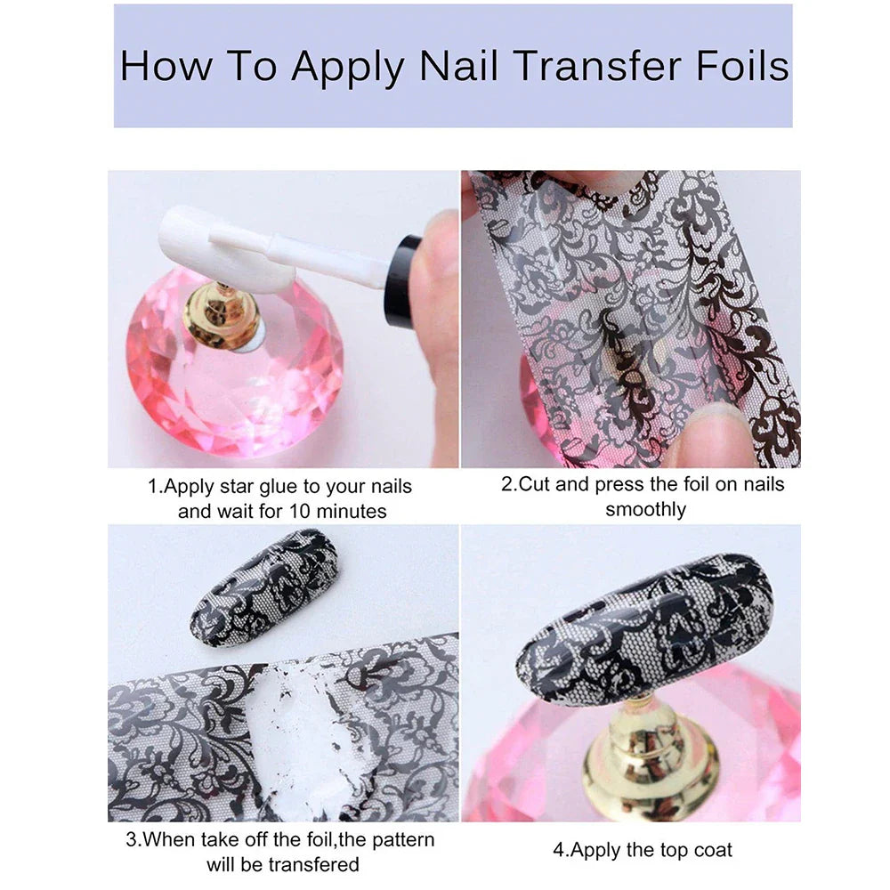 100m Holographic Laser Silver Lines Nail Foil 840