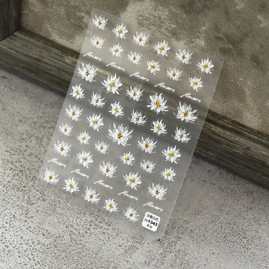 3D Daisy Flower Nail Stickers – Ultra-Thin Nail Art Decals to1343