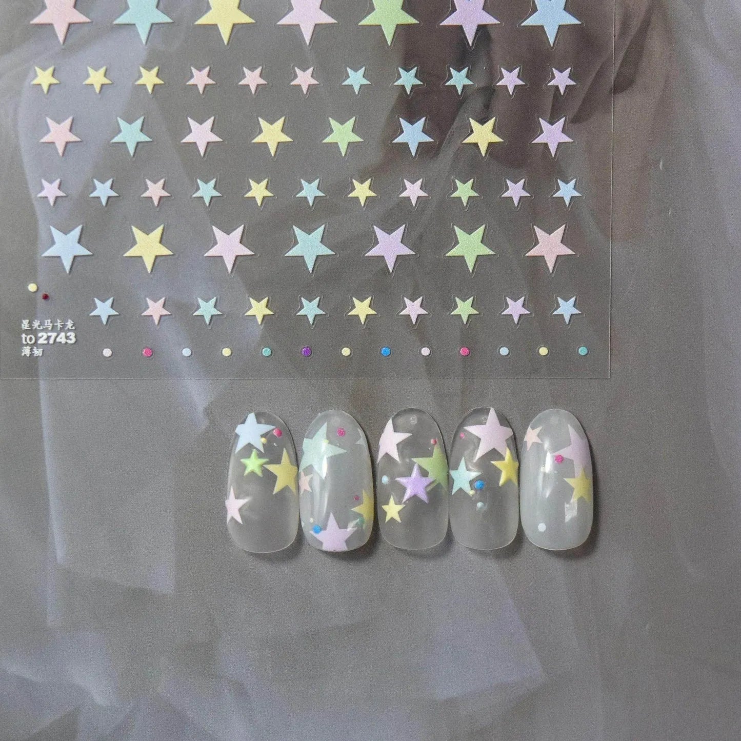 Colorful Star Nail Art Stickers Adhesive Stars Sticker Decals DIY Manicure Accessories to2743
