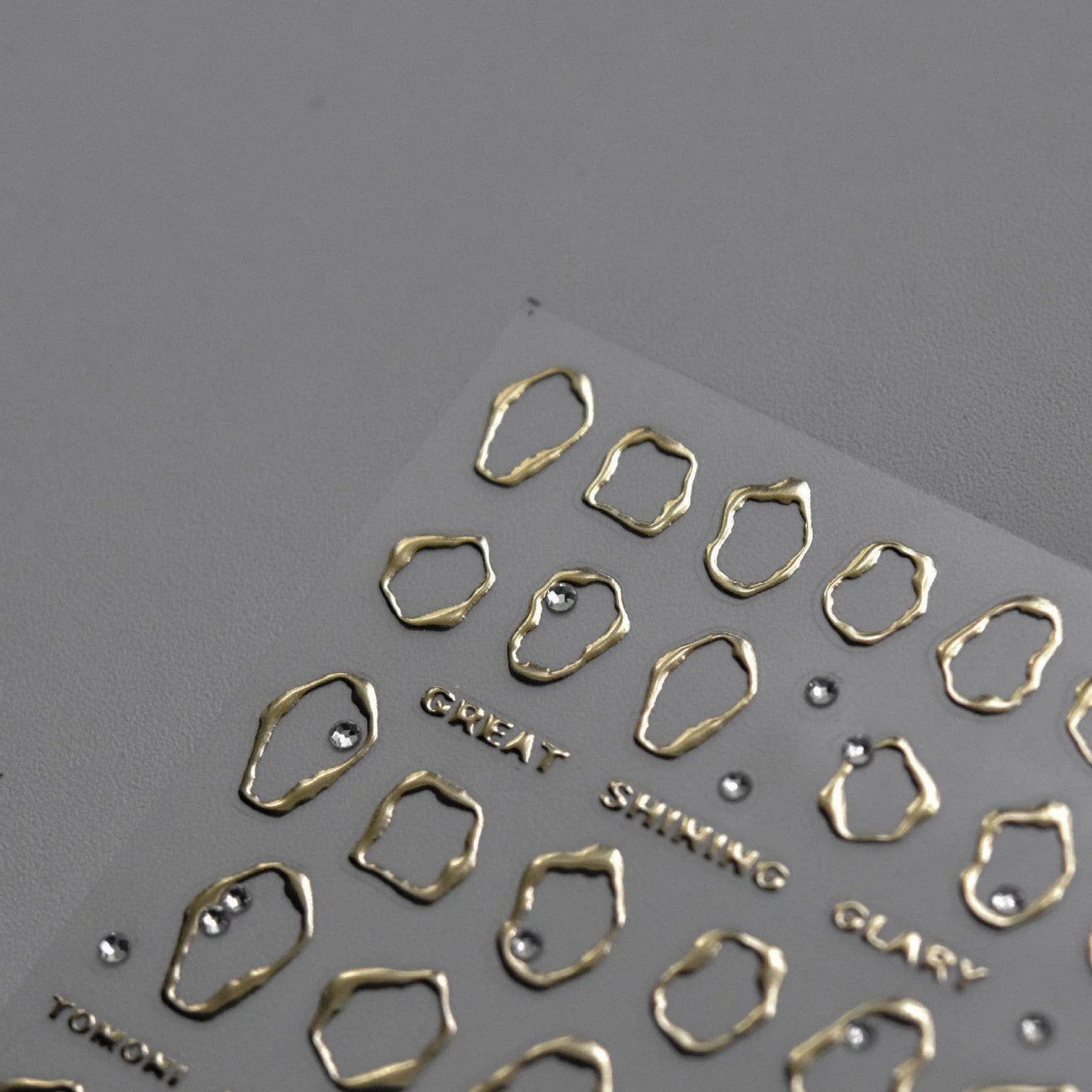Gold Silver Circle Nail Art Stickers Metal Effect Adhesive Embossed Sticker Decals Gold to3030