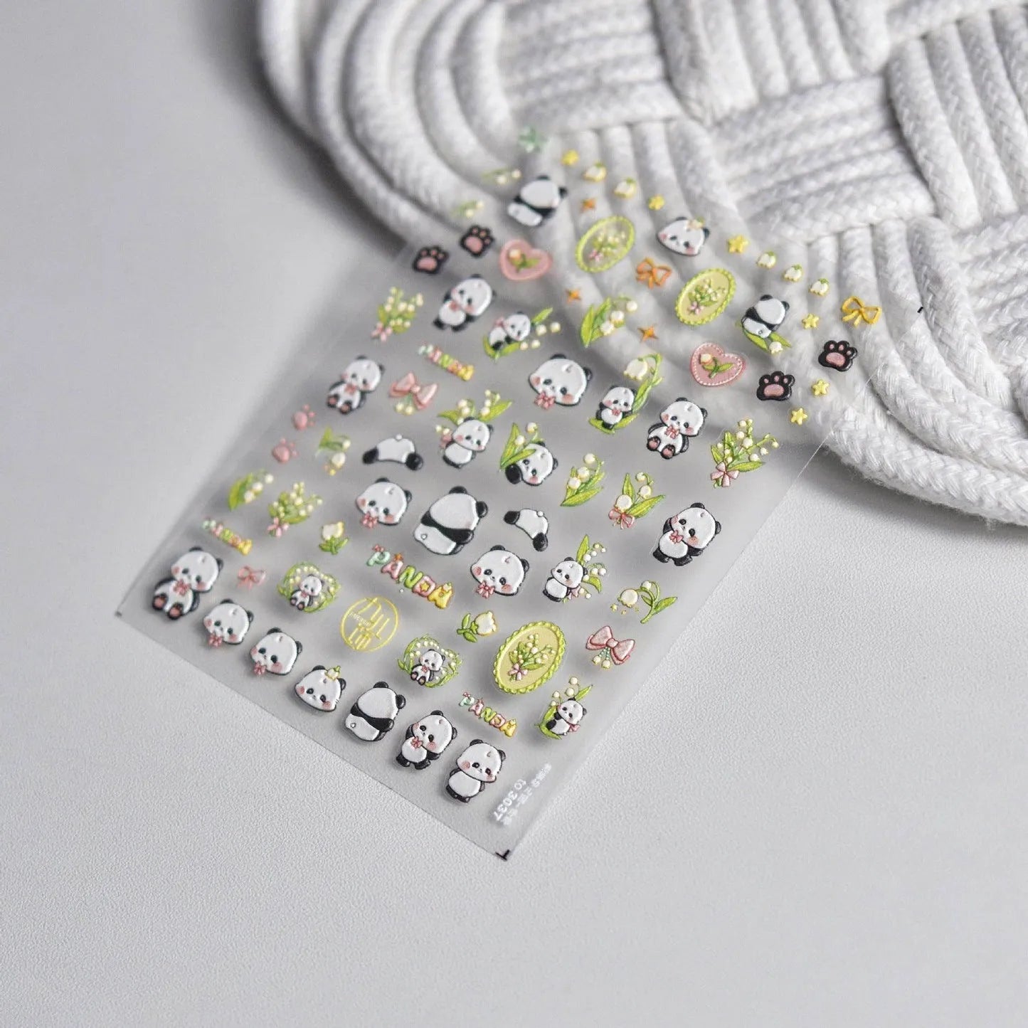 Cartoon Frog Nail Art Stickers Adhesive Embossed Bear Panda Sticker Decals to3037