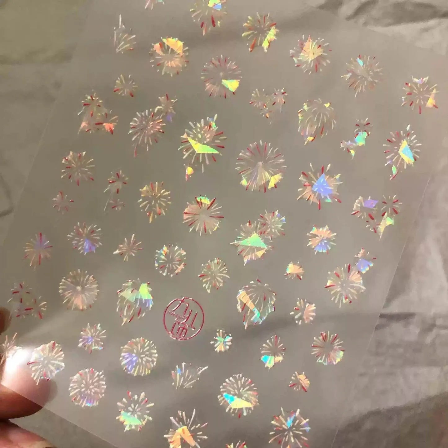 Aurora Shell Light Fireworks Nail Art Stickers Adhesive Embossed Firework Sticker Decals to3469