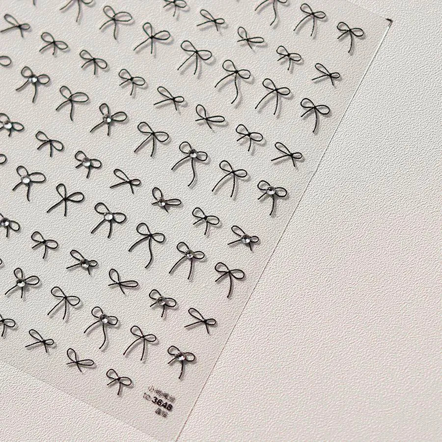 Bow Tie Nail Art Stickers Adhesive Embossed Sticker Decals to3648
