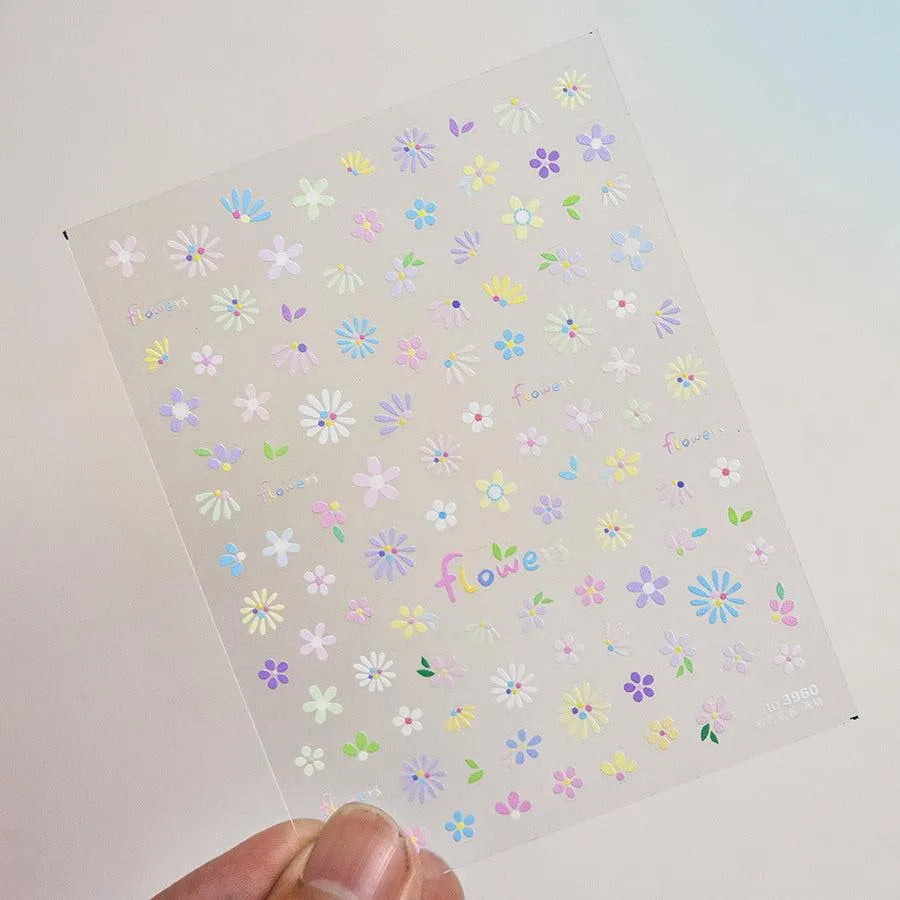 Valentines Love Heart Nail Art Stickers Flowers Adhesive Embossed Sticker Decals to3960