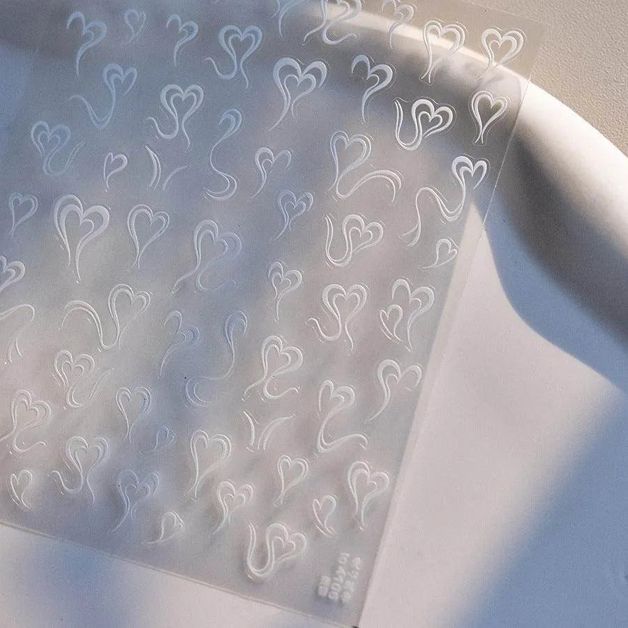 Love Heart Nail Art Stickers Colorful Ribbon Heart Shape Adhesive Sticker Decals to4106