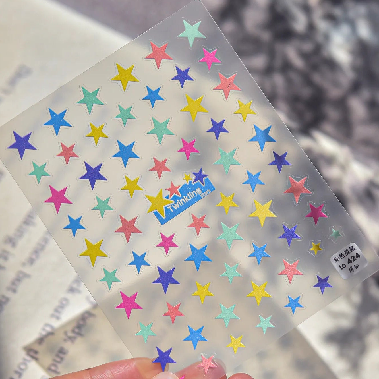Pastel Star Nail Art Stickers Adhesive Gradient Stars Sticker Decals