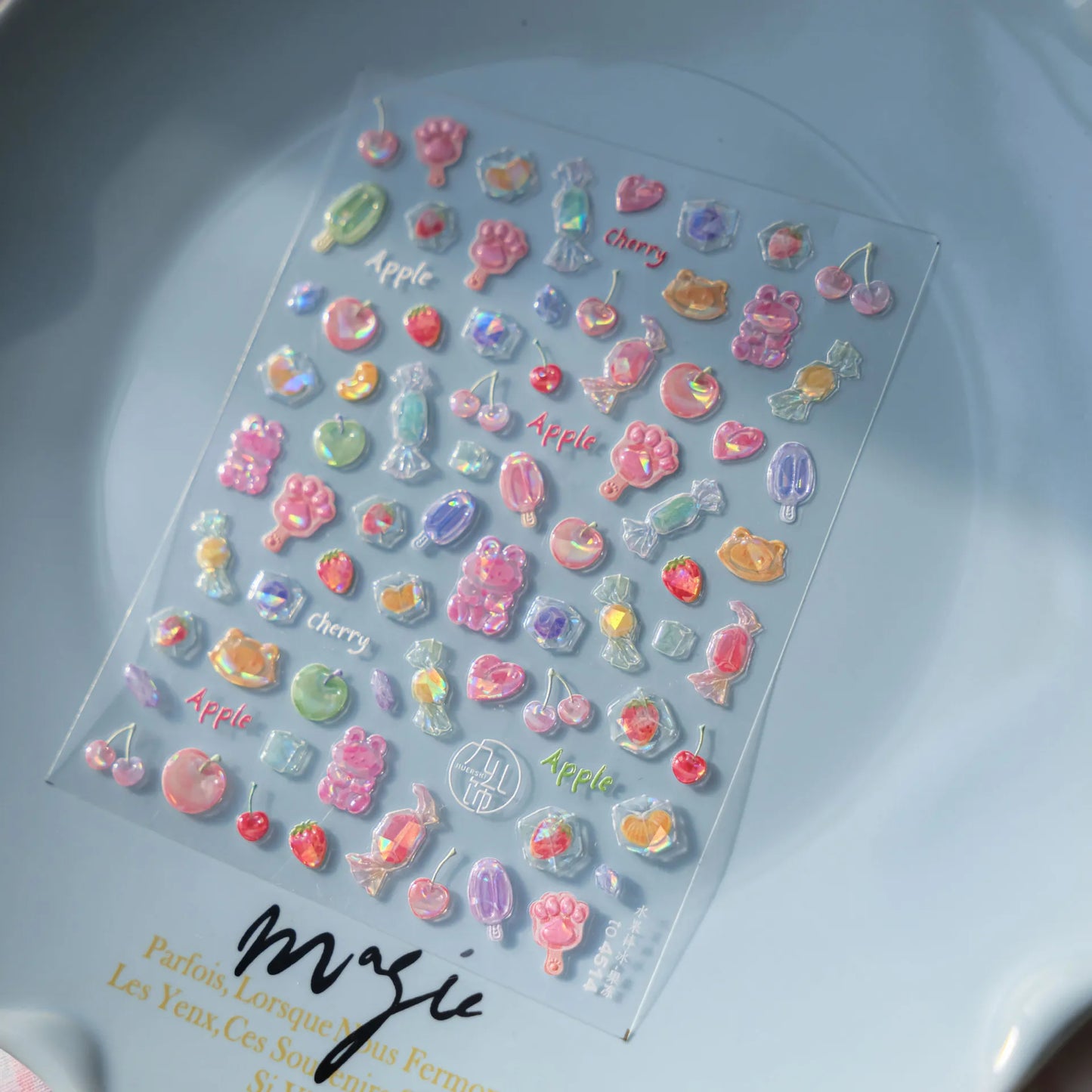 5D Summer Fruit Nail Stickers - Juicy Lemon Orange Designs Jelly Citrus Slice to5018