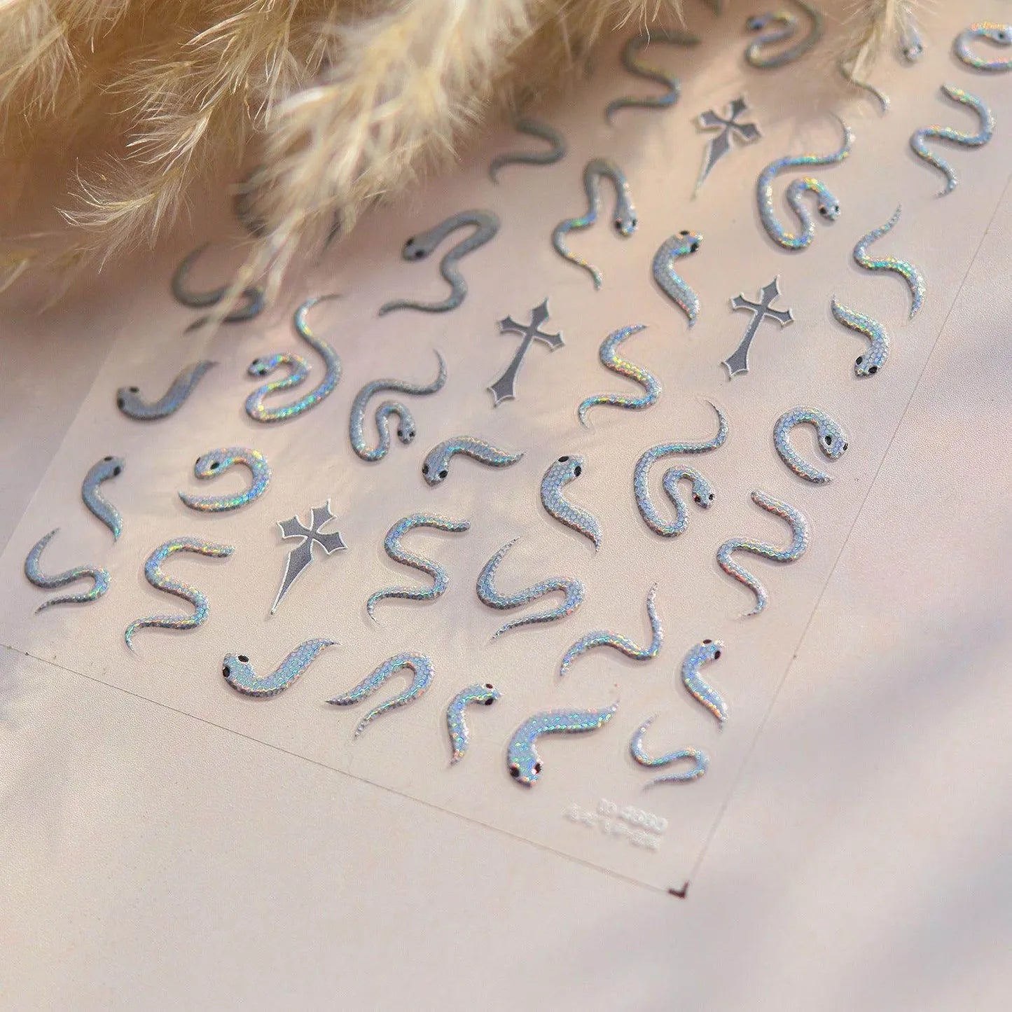 Gold Snake Nail Art Stickers Adhesive Embossed Snake Sticker Decals to4660