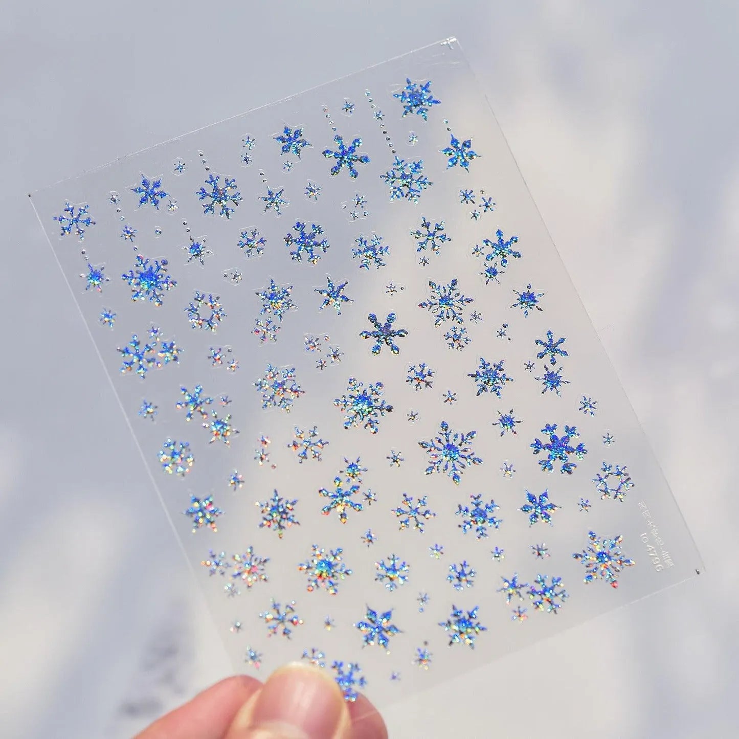 Winter Snowflake Nail Art Stickers Adhesive Embossed Sticker Decals to4796 Silver
