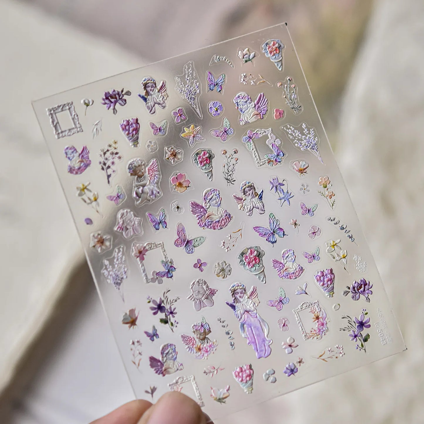 Coquette Angel & Floral 5D Nail Stickers