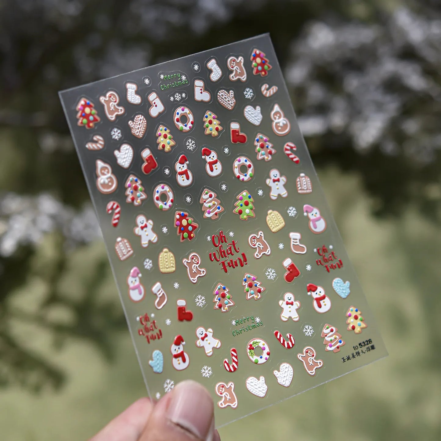 3D Christmas Nail Stickers | Winter Holiday Nail Art Decals for Festive Manicures