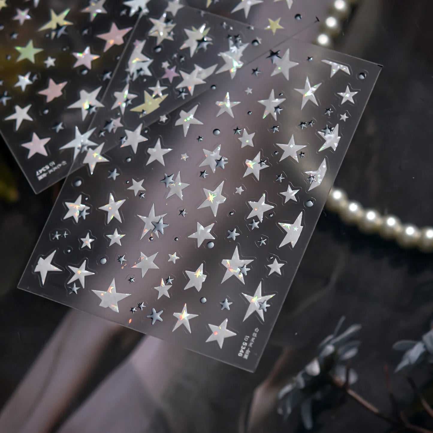 Holographic Star Nail Stickers | Iridescent Decals for DIY Trendy Nail Art