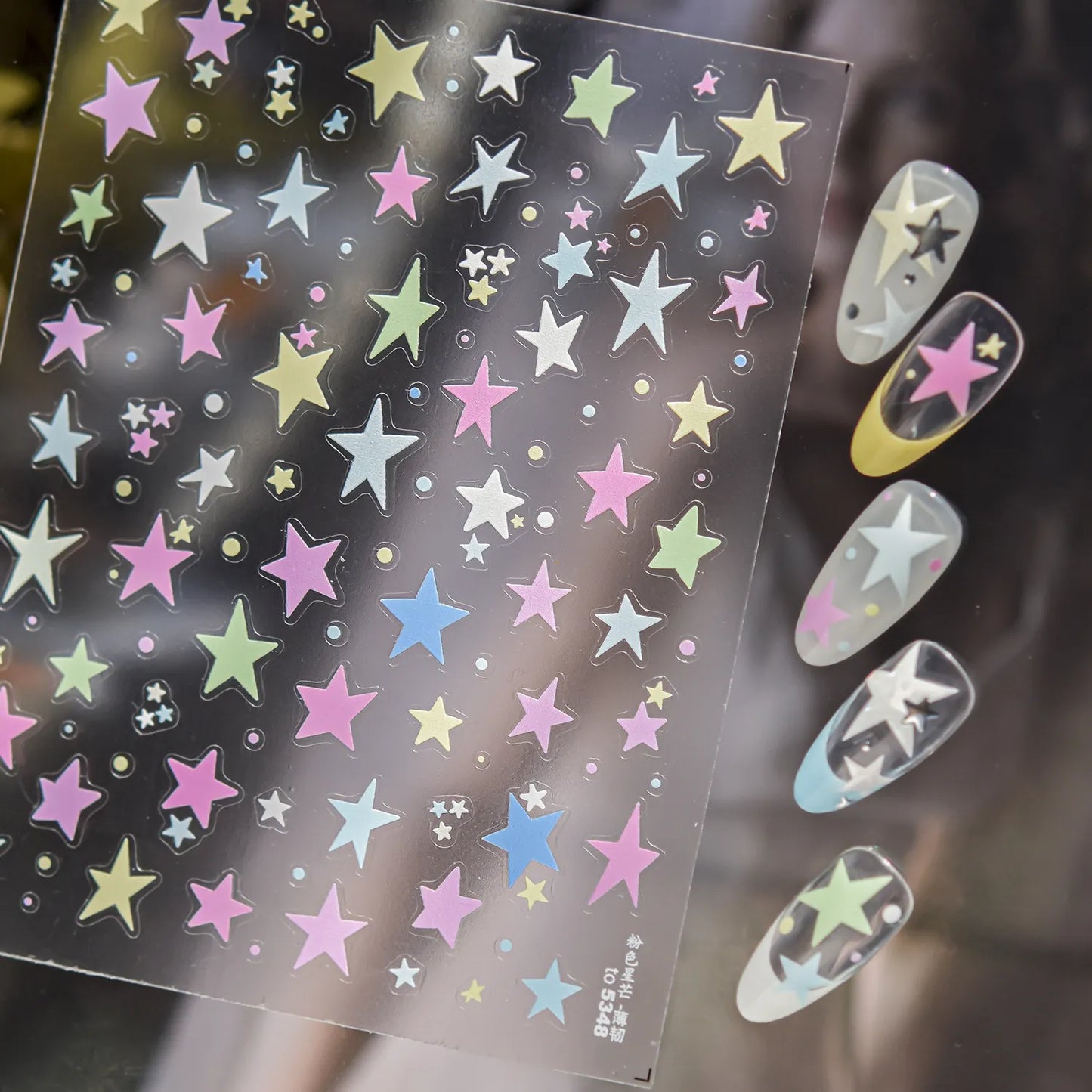 Holographic Star Nail Stickers | Iridescent Decals for DIY Trendy Nail Art