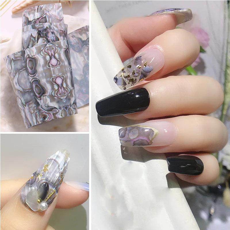 100Mx4cm Marble Shell Nail Art Transfer Foil Paper - Nail MAD
