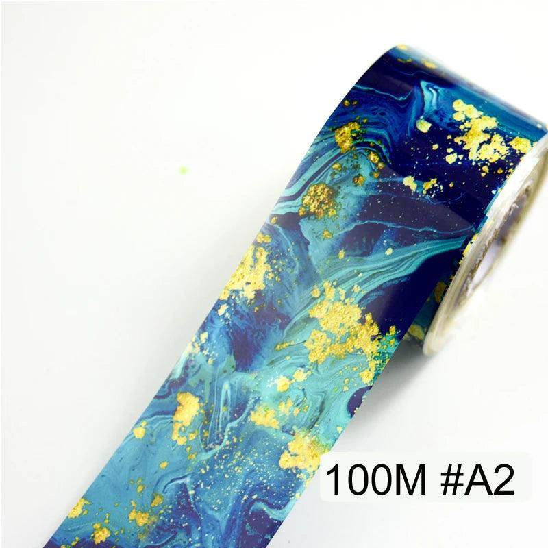 100Mx4cm Marble Shell Nail Art Transfer Foil Paper - Nail MAD