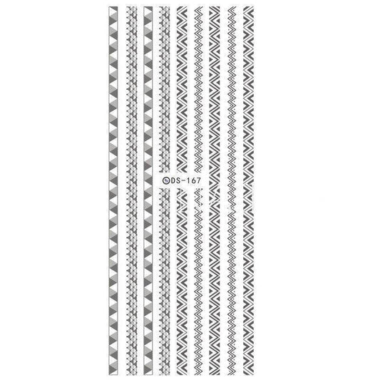 1 sheet Black Chevron Nail Water Decals DS167 - Nail MAD