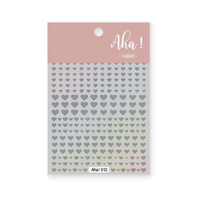 Hollow Love Heart Nail Art Stickers Adhesive 3D Decals Aha - Nail MAD