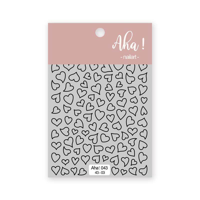 Hollow Love Heart Nail Art Stickers Adhesive 3D Decals Aha - Nail MAD