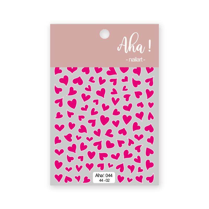 Hollow Love Heart Nail Art Stickers Adhesive 3D Decals Aha - Nail MAD
