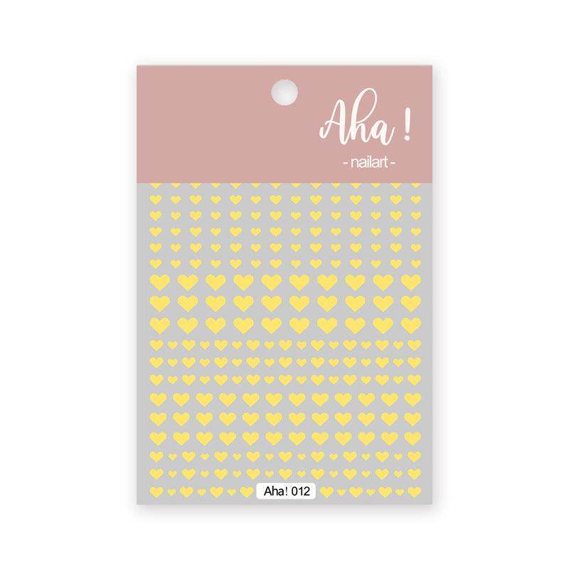 Hollow Love Heart Nail Art Stickers Adhesive 3D Decals Aha - Nail MAD