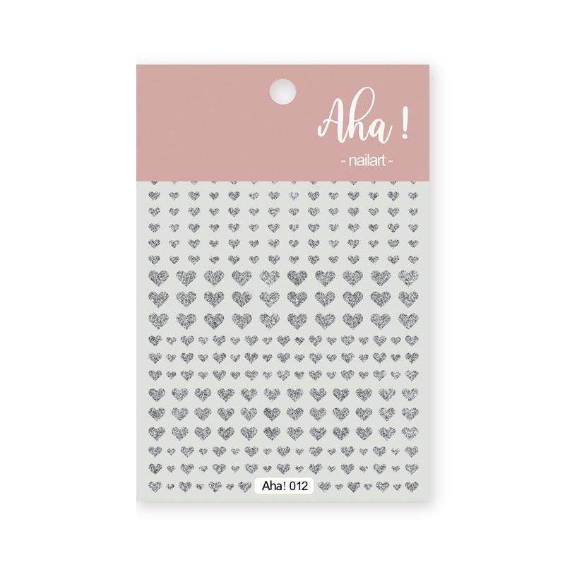 Hollow Love Heart Nail Art Stickers Adhesive 3D Decals Aha - Nail MAD