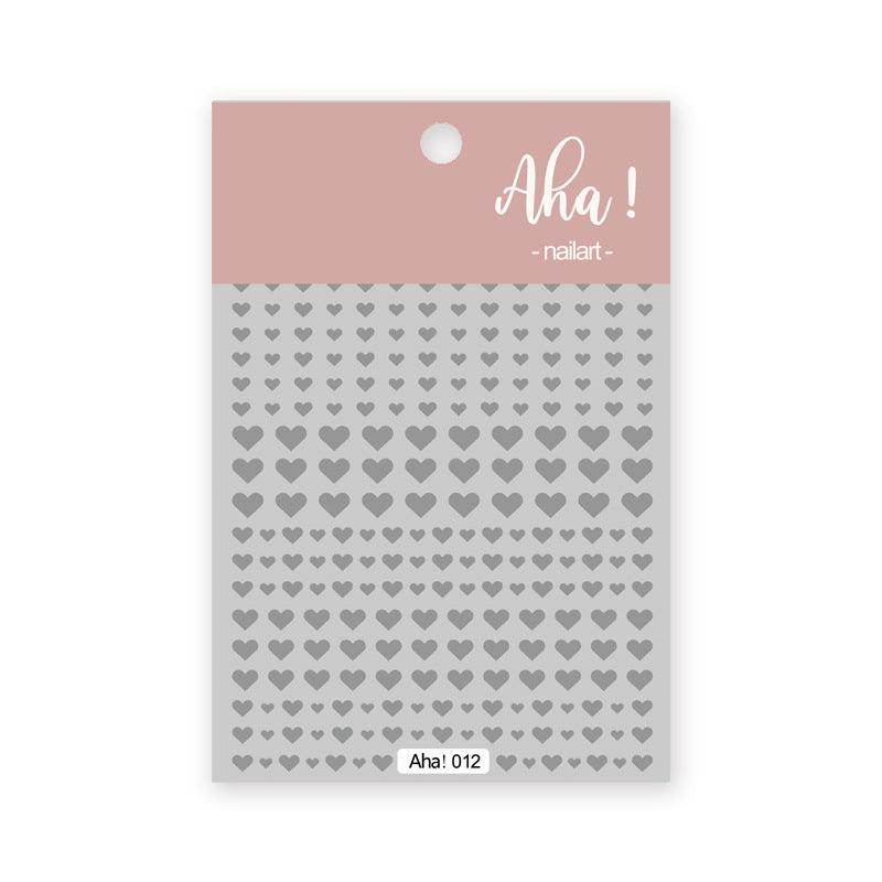 Hollow Love Heart Nail Art Stickers Adhesive 3D Decals Aha - Nail MAD