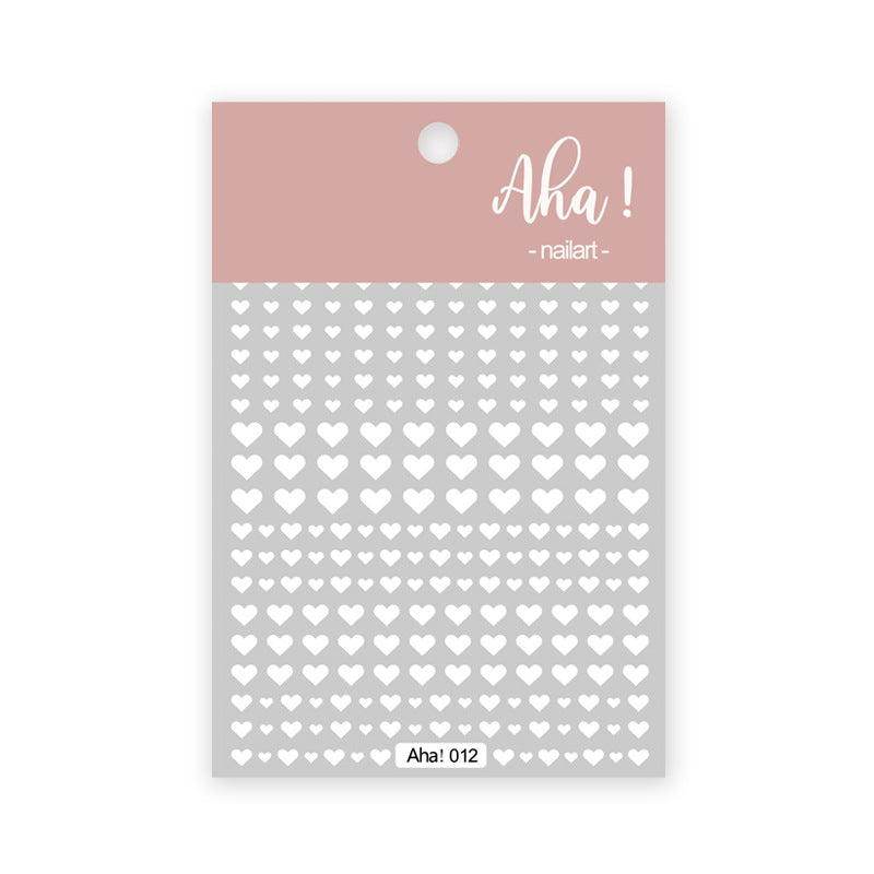 Hollow Love Heart Nail Art Stickers Adhesive 3D Decals Aha - Nail MAD