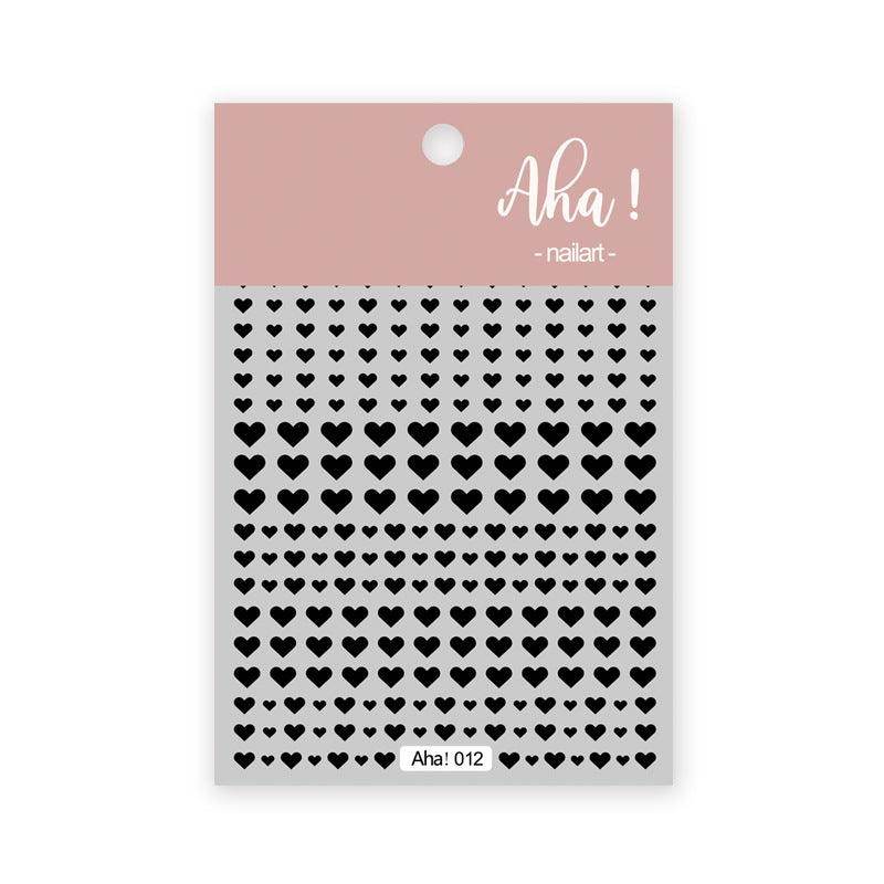 Hollow Love Heart Nail Art Stickers Adhesive 3D Decals Aha - Nail MAD