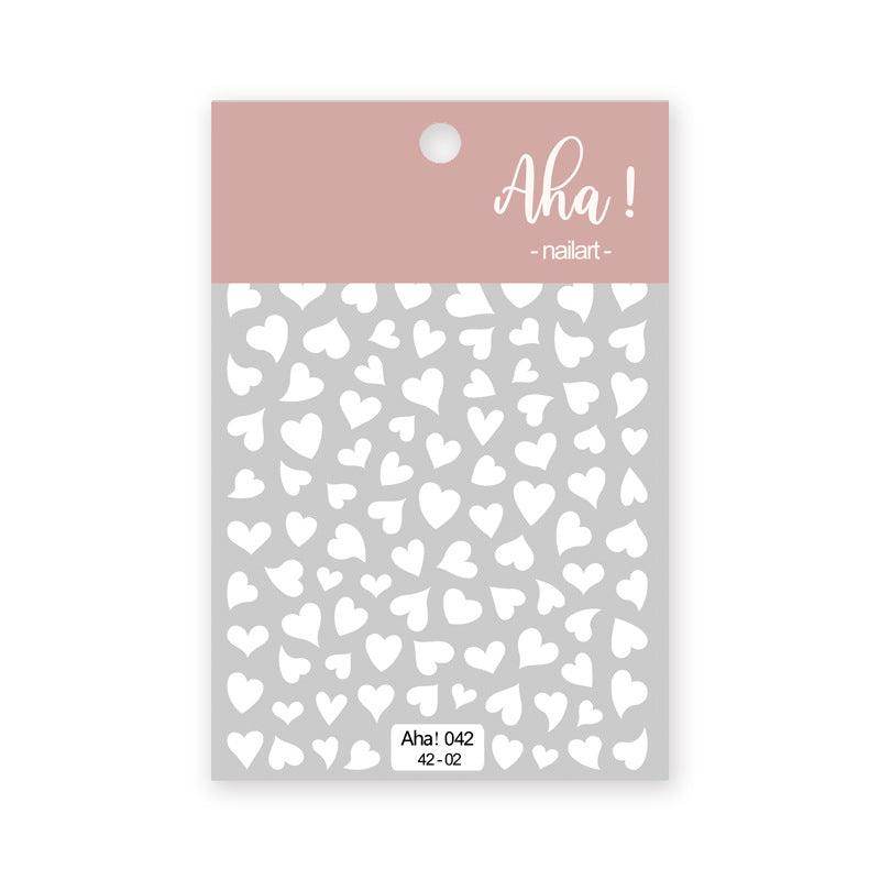 Hollow Love Heart Nail Art Stickers Adhesive 3D Decals Aha - Nail MAD