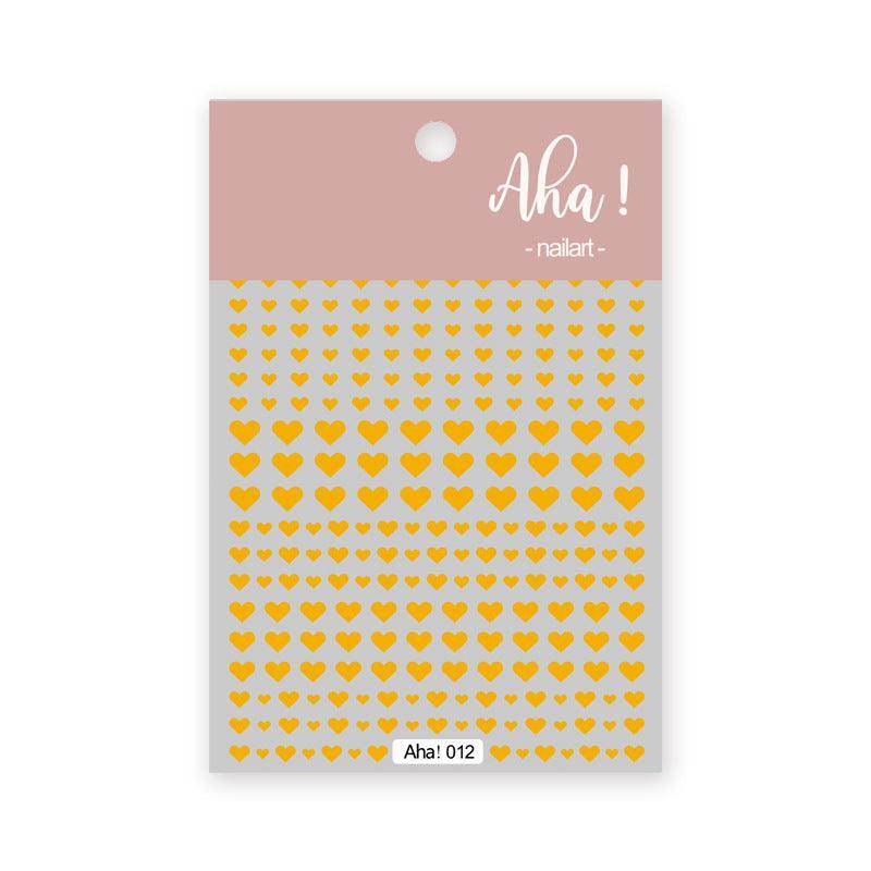 Hollow Love Heart Nail Art Stickers Adhesive 3D Decals Aha - Nail MAD