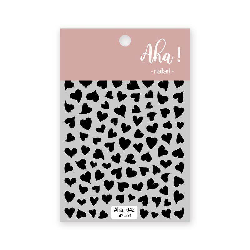 Hollow Love Heart Nail Art Stickers Adhesive 3D Decals Aha - Nail MAD