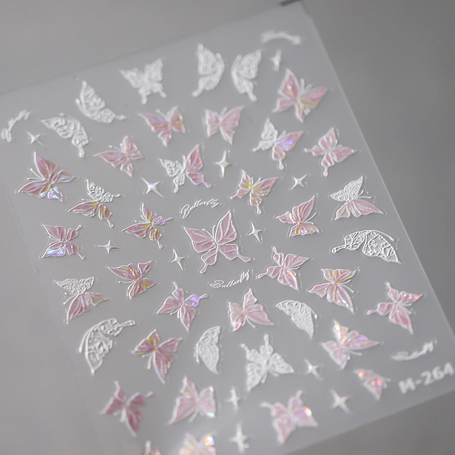 NailMAD Nail Art Stickers Adhesive Slider Laser Butterfly Sticker Decals M262 - Nail MAD